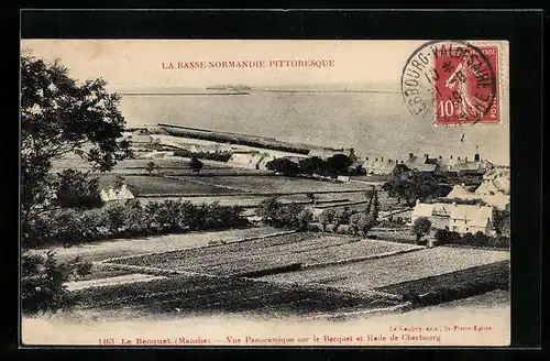 AK Le Becquet, Vue Panoramique sur le Becquet et Rade de Cherbourg