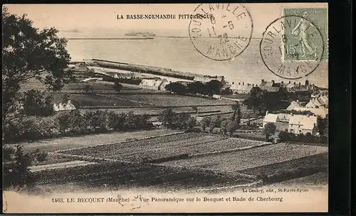 AK Le Becquet, Vue Panoramique sur le Becquet et Rade de Cherbourg