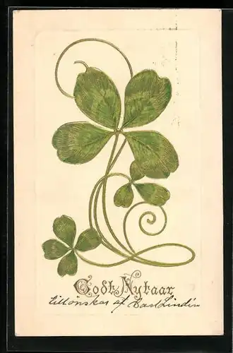 AK Kleeblätter im Jugenstil