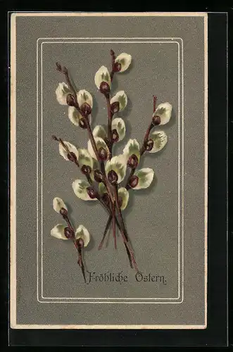 AK Palmkätzchenzweige zu Ostern