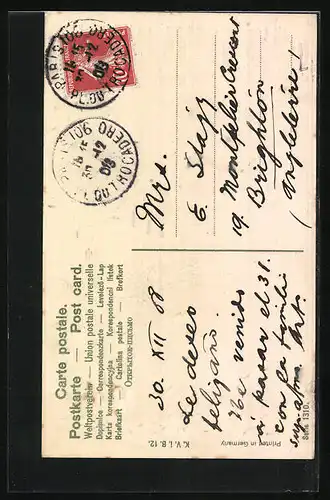 AK Dorf in Abendstimmung zu Neujahr