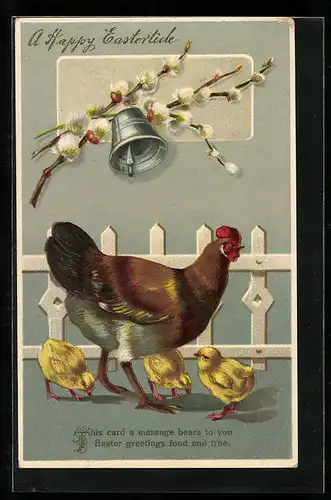 AK Huhn mit Osterküken