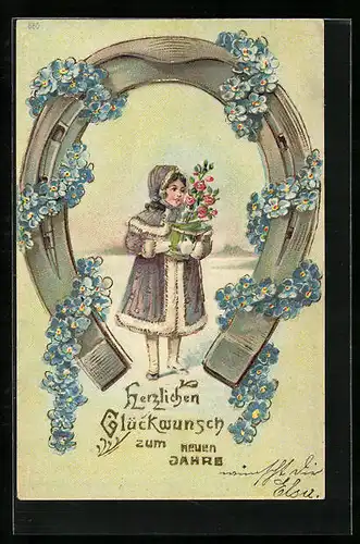 AK Hufeisen mit Blumenranken