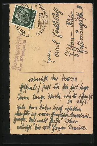 AK Fröhliches Mädchen mit Osterhasen