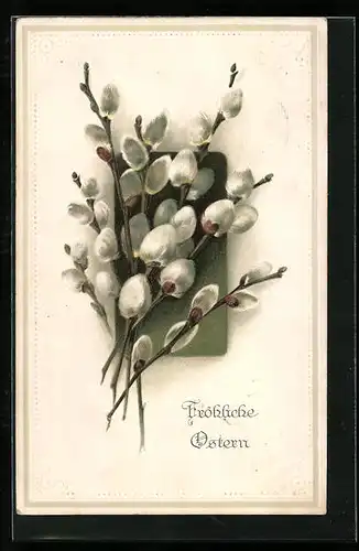 AK Palmkätzchenzweige zu Ostern