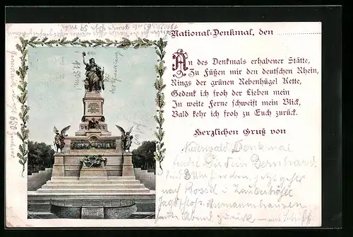 AK National-Denkmal bei Rüdesheim