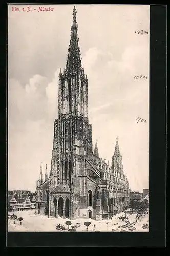 AK Ulm a. d. Donau, Münster im Sonnenschein