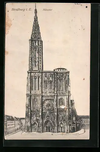 AK Strassburg i. E., Ansicht vom Münster