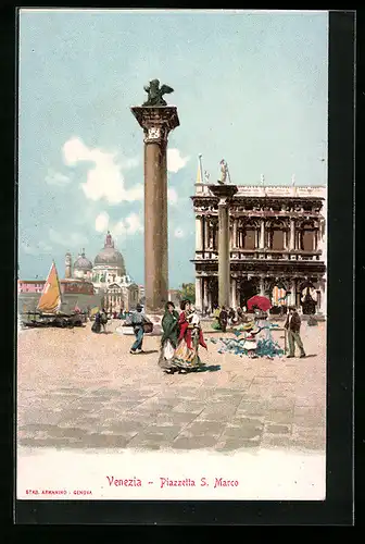 Künstler-AK Venezia, Piazzetta S. Marco