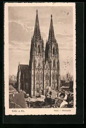 AK Köln a. Rh., Dom (Westseite)