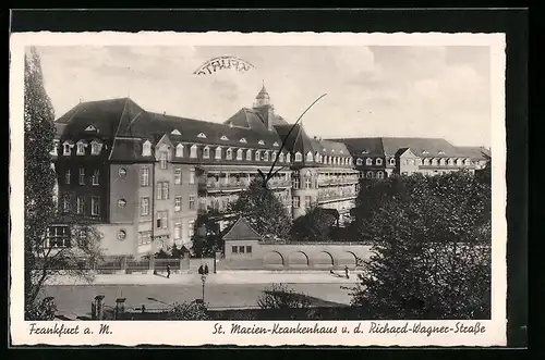 AK Frankfurt-Nordend, St. Marien-Krankenhaus und Richard-Wagner-Strasse aus der Vogelschau