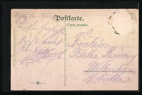 AK Hamburg-Neustadt, Verbandshaus des D. H. B., Wappen