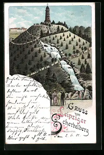 Lithographie Leipzig, Scherbelberg im Rosenthal