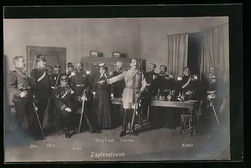 AK Operette Zapfenstreich, Szene in der Bürostube