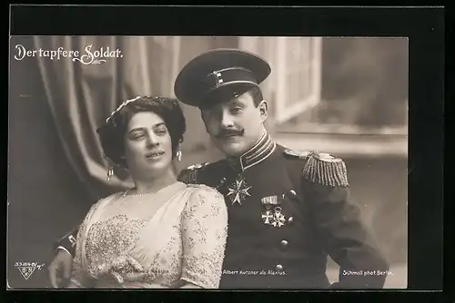 AK Operette Der tapfere Soldat, Wilma Conti als Mascha, Albert Kutzner als Alexius