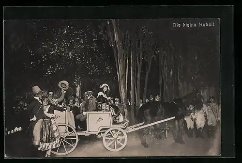 AK Operette Die kleine Hoheit, Spielszene mit Kutsche