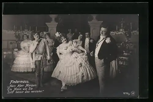 AK Operette Fledermaus, Ball-Szene