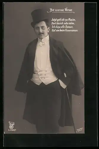 AK Operette Die lustige Witwe, Jetzt geh ich zu Maxim,...