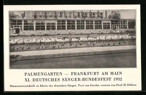 AK Frankfurt am Main, Palmengarten, XI. Deutsches Sänger-Bundesfest 1932