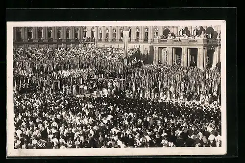 AK Stuttgart, 15. Deutsches Turnfest, 22.-30. Juli 1933, Banner-Übergabe im Neuen Schloss