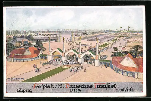 AK Leipzig, 12. Deutsches Turnfest 1913, Ansicht Festplatz