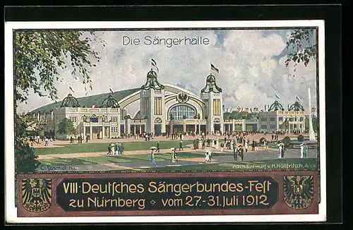 AK Nürnberg, VIII. Deutsches Sängerbundesfest 27.-31. Juli 1912, Sängerhalle