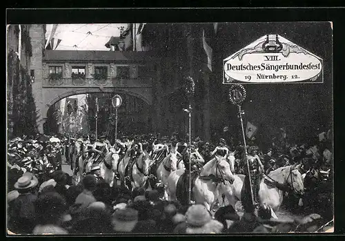 AK Nürnberg, VIII. Deutsches Sängerbundesfest 1912, Aus dem Festzug