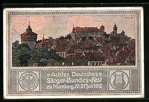AK Nürnberg, VIII. Deutsches Sängerbundesfest 27.-31. Juli 1912, Teilansicht