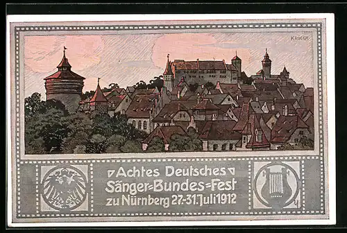 AK Nürnberg, VIII. Deutsches Sängerbundesfest 27.-31. Juli 1912, Ortsansicht