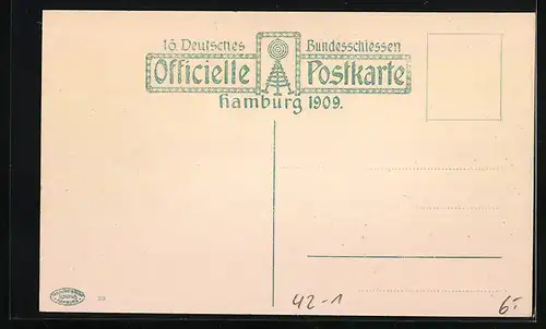 AK Hamburg, 16. Deutsches Bundesschiessen 1909, Festzug, Die Gartenkunst