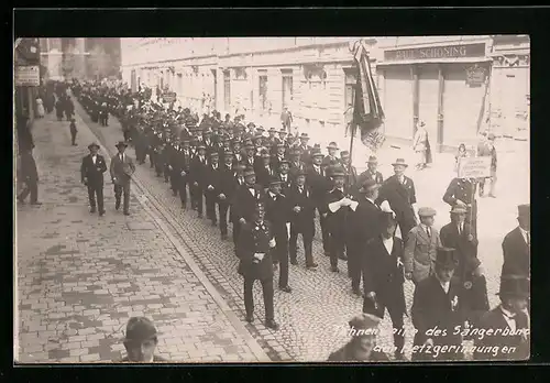 AK München, Fahnenweihe des Sängerbundes der Metzgerinnungen
