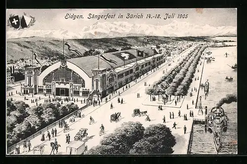 AK Zürich, Eidgen. Sängerfest 14.-18. Juli 1905