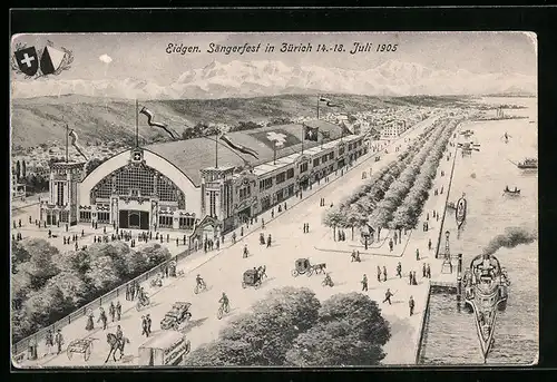 AK Zürich, Eidgen. Sängerfest 14.-18. Juli 1905
