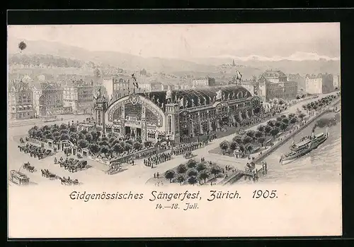 AK Zürich, Eidgenössisches Sängerfest 1905, 14.-18. Juli