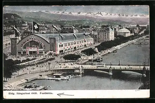 AK Zürich, Eidg. Sängerfest 1905, Festhütte