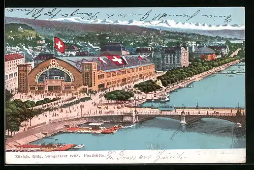 AK Zürich, Eidg. Sängerfest 1905, Festhütte