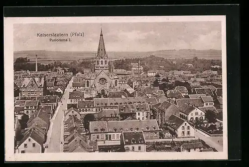 AK Kaiserslautern /Pfalz, Panorama mit Kirche und Strassenpartie