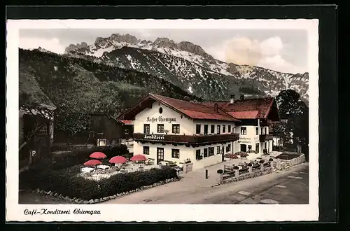 AK Bernau am Chiemsee, Cafe Chiemgau von Rudolf Obermaier