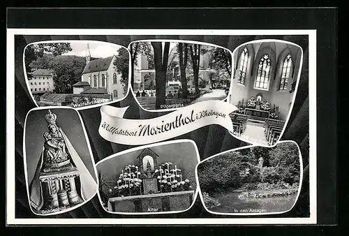 AK Marienthal i. Rheingau, Wallfahrtskirche, Innenansicht, Altar