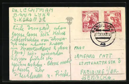 AK Sarajevo, Brücke mit Flusspartie