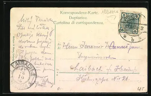 AK Abbazia, Hafenpartie mit Häusern