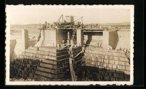 AK Assuan, Nil-Staudamm, Strassenbau