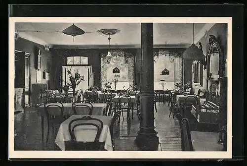 AK Glücksburg /Ostseee, Bahnhofs-Hotel Walter Gutknecht, Innenansicht