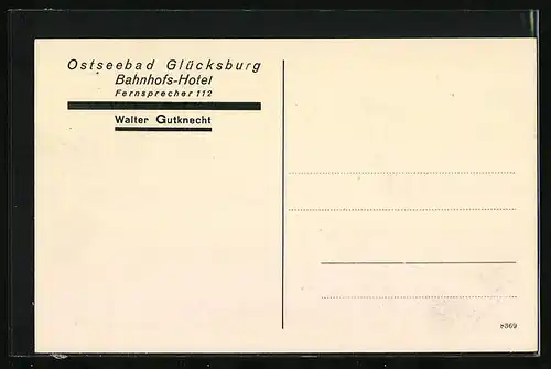 AK Glücksburg /Ostseee, Bahnhofs-Hotel Walter Gutknecht, Innenansicht