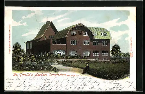 AK Wyk a. Föhr, Dr. Gmelins Nordsee-Sanatorium mit Anlagen