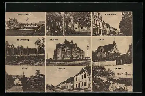 AK Bad Wilsnack, Schulhaus, Kirche, Schloss, Grosse Strasse