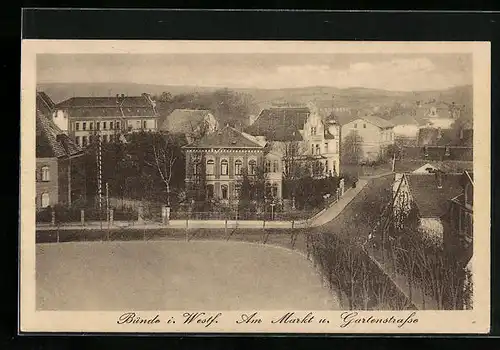 AK Bünde i. Westf., Am Markt u. Gartenstrasse