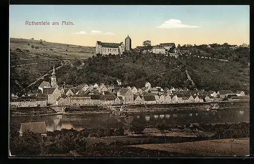 AK Rothenfels am Main, Gesamtansicht aus der Vogelschau