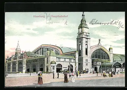 AK Hamburg-St.Georg, Blick zum Hauptbahnhof