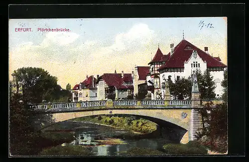 AK Erfurt, Blick auf die Pförtchenbrücke
